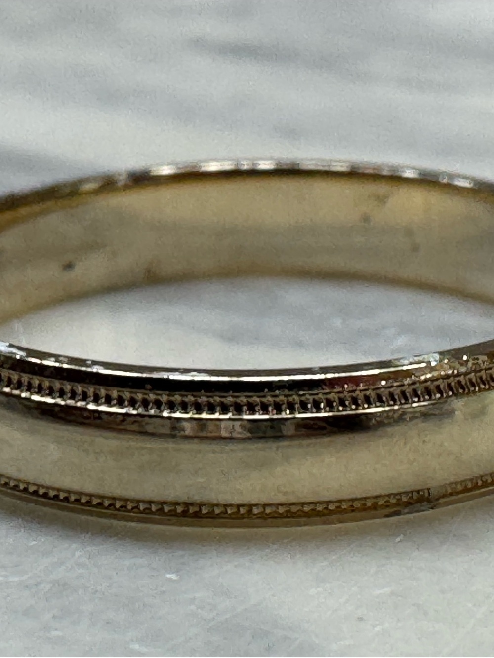 JX ALY Gold Tone Milgrain Wedding Band Ring Size 10.5 Vintage Unisex - Picture 4 of 16
